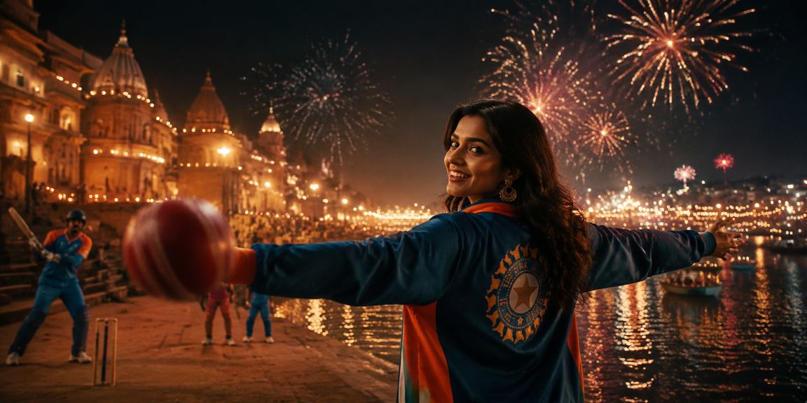 Cricket betting excitement by the ghats of Varanasi during IPL season
